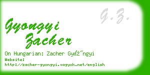 gyongyi zacher business card